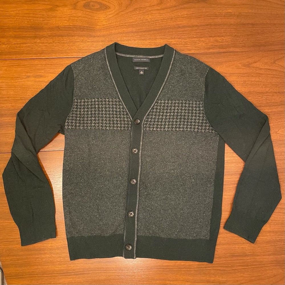 EUC Italian Marino Wool Men’s Cardigan Sweater Med